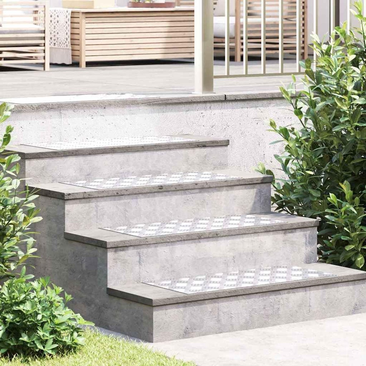 Traptrede 70x30 cm zilver 2 stuks
