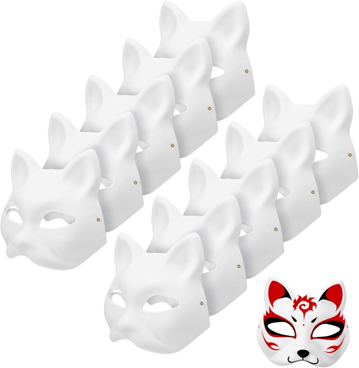 20 DIY Kattenmaskers voor Papiermasker Om Te Schilderen Handgeschilderde Papieren Kattenmaskers voor Feest Halloween Creatieve Knutselactiviteiten