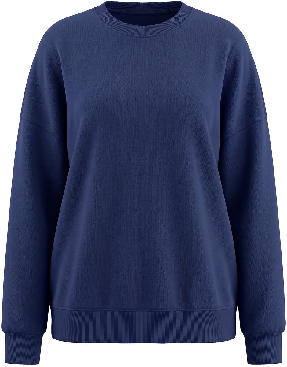 Studio Untold - Dames - Sweatshirt oversized model extra lang OEKO-TEX - Nachtblauw - Maat 42+