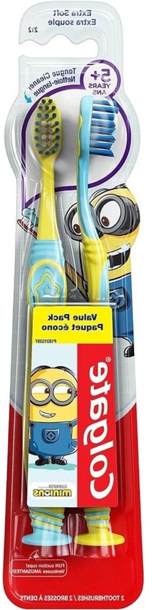 Kinder Tandenborstel - Extra Zacht - Goede Mondhygiëne - Met Zuignap - 2 Stuks - Multicolor