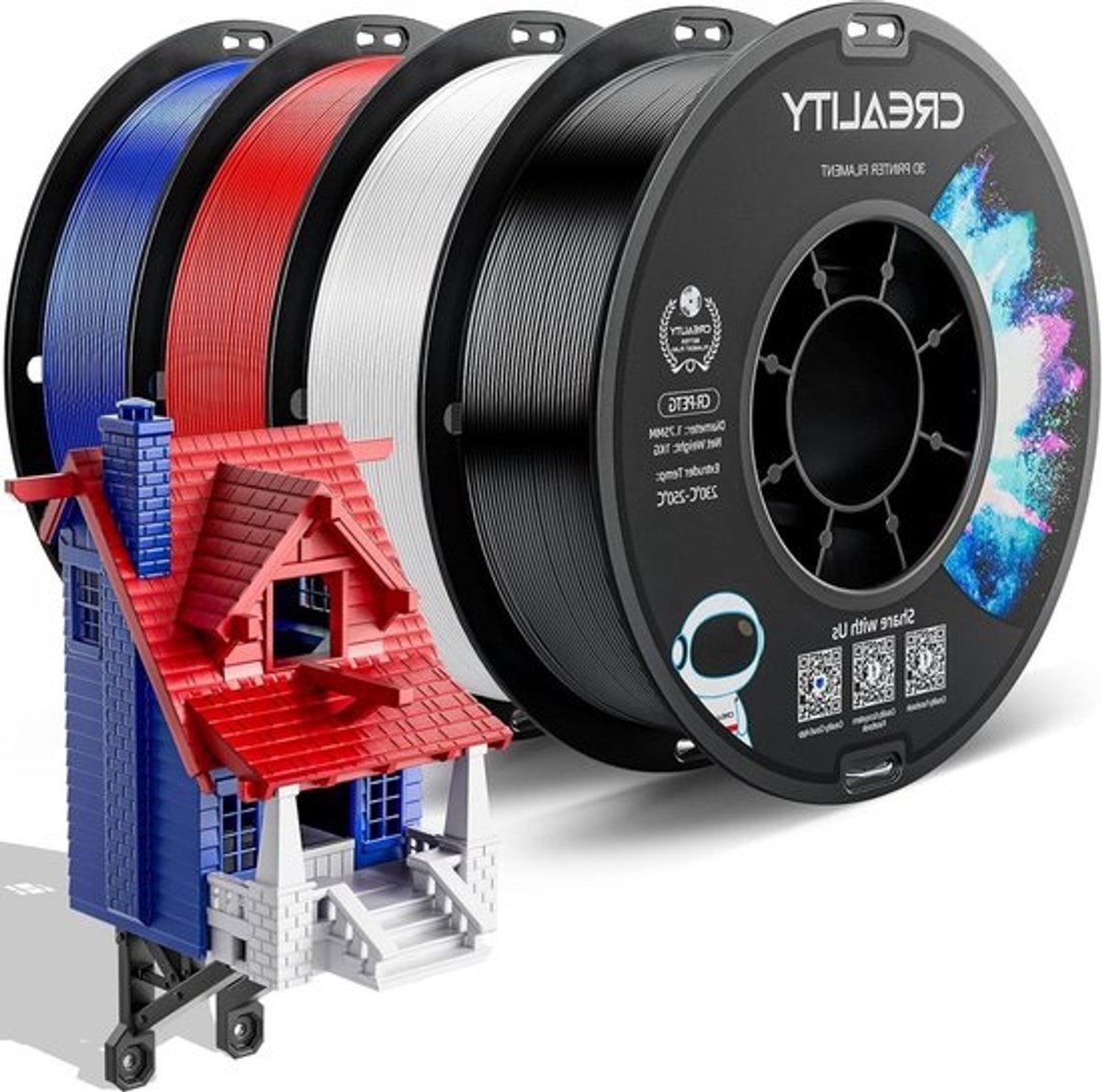 PETG Filament Set - 3D Printer Materiaal - Functionele Onderdelen Printen - Hoge Precisie ±003mm - 4kg 175mm