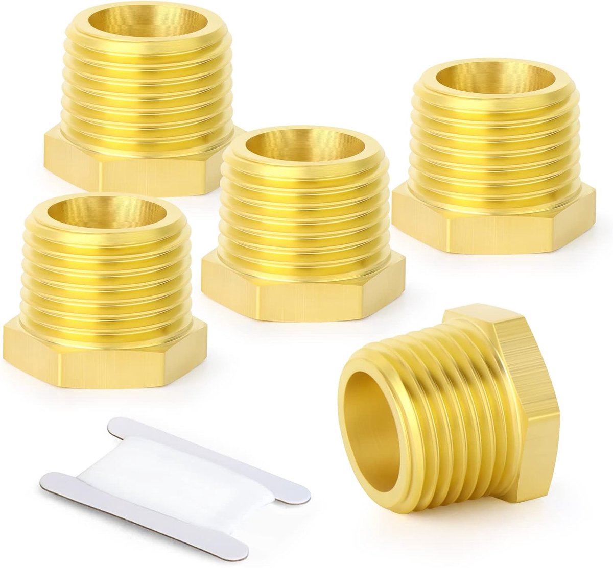 Dailygoods- Reducer Messing - 3/8" BSP Vrouwelijk naar 1/2" BSP Man - Hex Bus - Schroefdraad Pijp - Hoge Temperatuur Taaiheid - Gladde Draden - Buisfi
