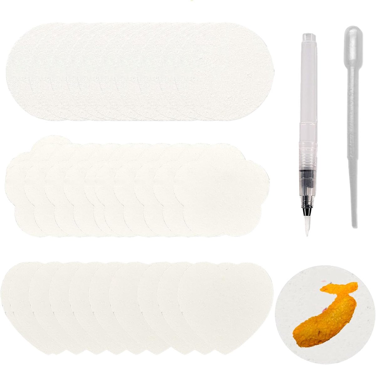 Tekenpapier met schuimstructuur voor Magic Puffy Paint, hart- en bloemvormig schuimtextuurpapier, magische 3D-effect, structuurschilderset, met stiften, druppelaar, voor doe-het-zelf