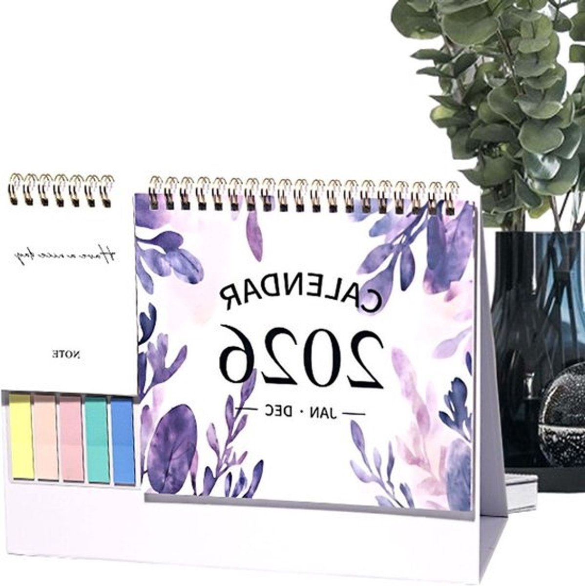 Bureaukalender 2026 - Weekplanner Maandplanner - Planning en Organisatie - Dikke Papier Kwaliteit - 25.6 x 19.5 cm - Wit