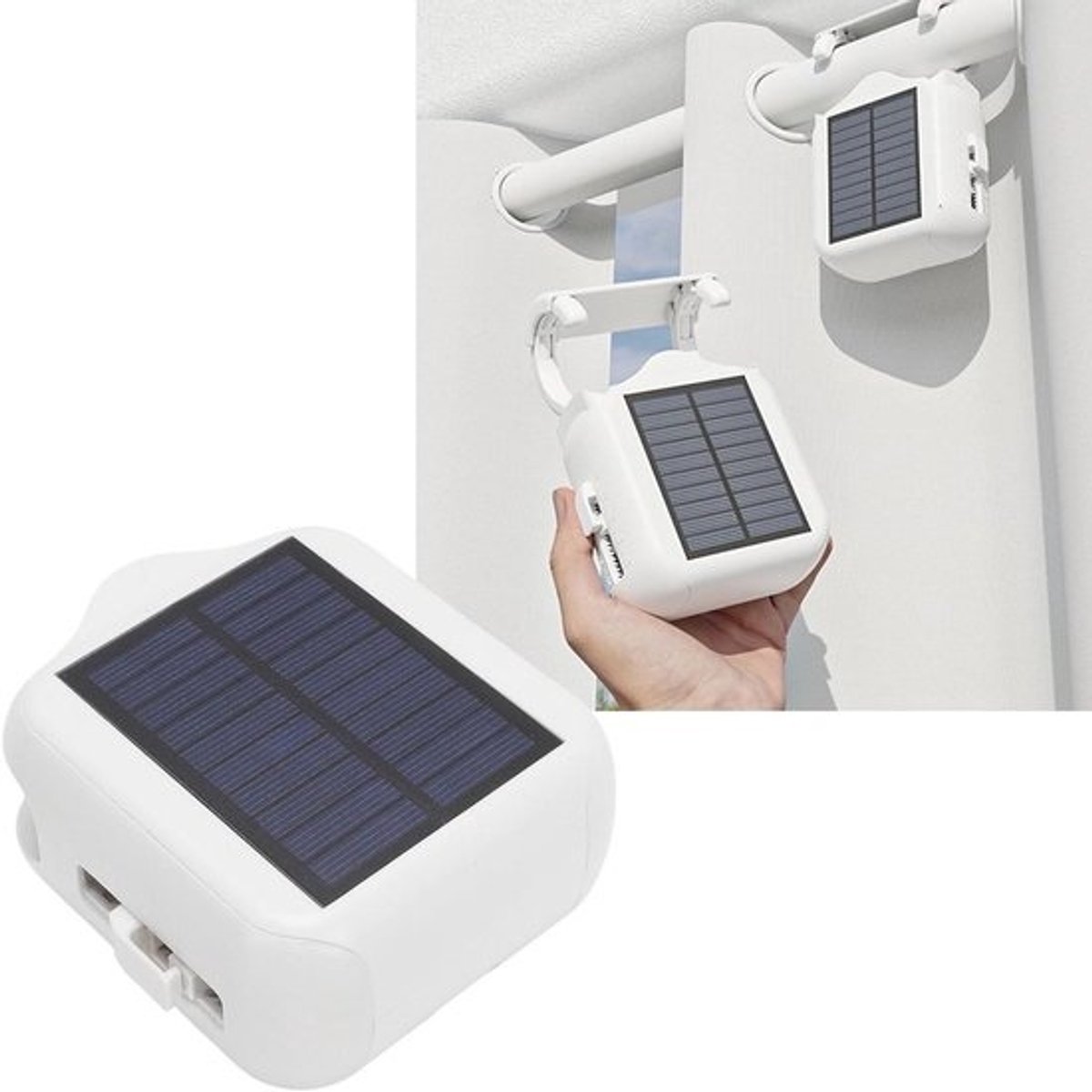 Automatische Gordijnopener - Slimme Gordijnmotor - Wooncomfort Verhogen - Werkt op Zonne-energie - 15 x 11 x 6 cm - Wit