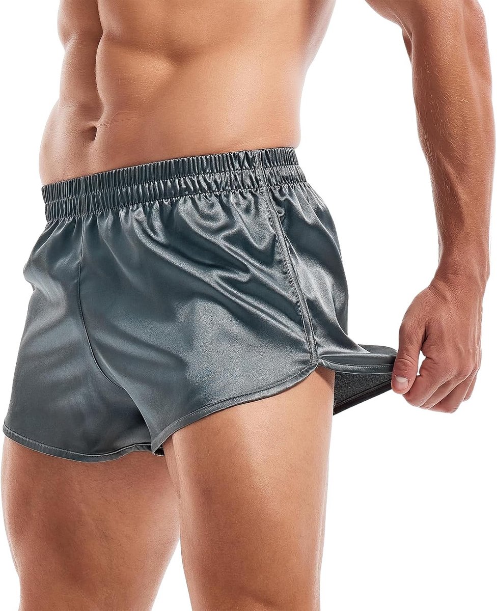 Coulee satijnen boxershorts heren pyjamabroek kort