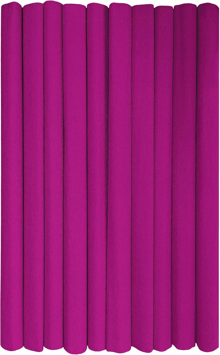 Crêpepapier Rollen voor Kinderen DIY en Decoraties - Pakket van 10 rollen (50 cm x 200 cm, 28 g/m2) - 12 roze