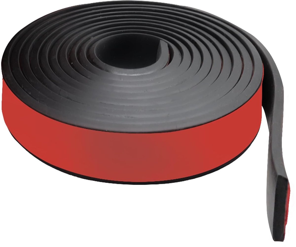 Rubber Strip, Massief Rubberen Profiel, 50mm x5mm x3m Neopreen Strip Voor Afdichtingen, DIY, Vloerbescherming, Anti-Vibratie, Anti-Slip