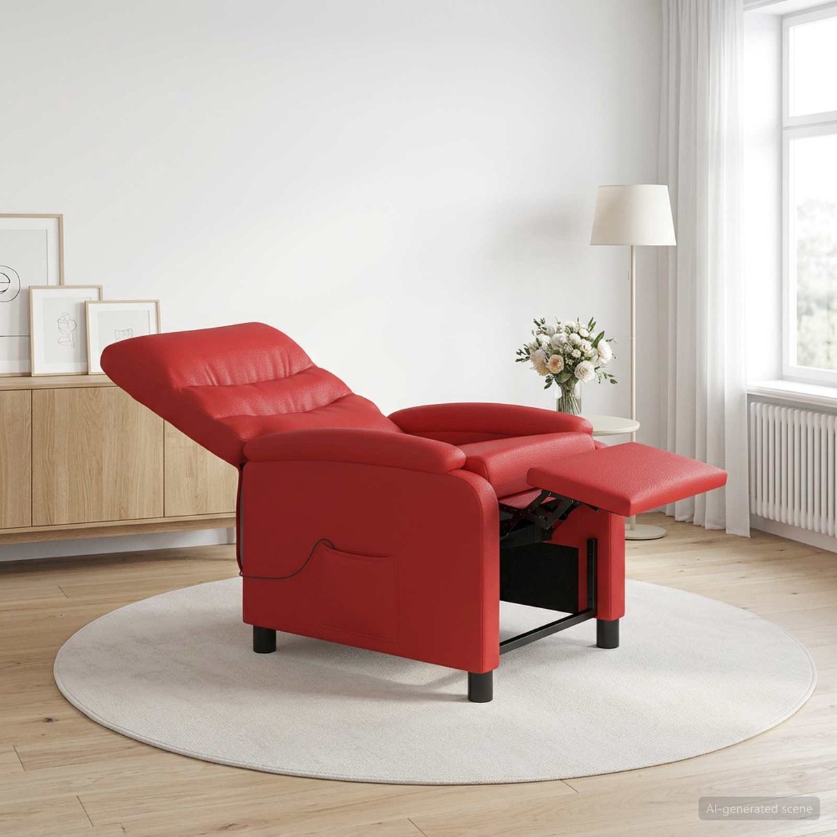 vidaXL Massage - Relaxstoel - Rood - Kunstleer