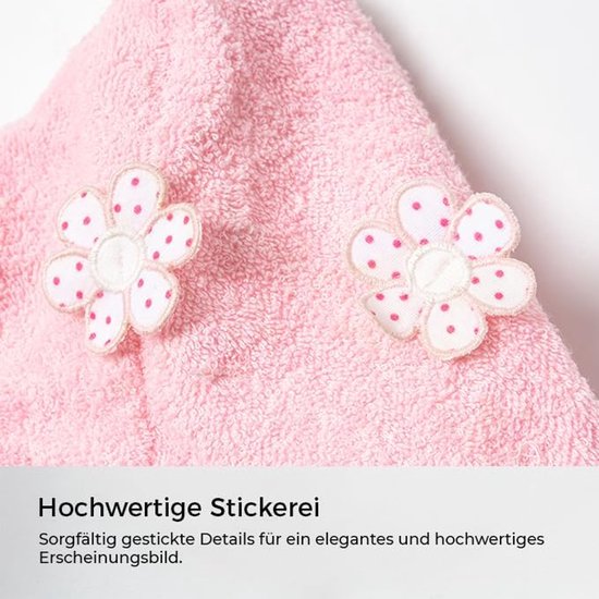Babybadjas met schattig giraffenmotief, badjas met capuchon van 100% katoen, zacht, absorberend en huidvriendelijk, voor pasgeborenen en peuters — afbeelding 2