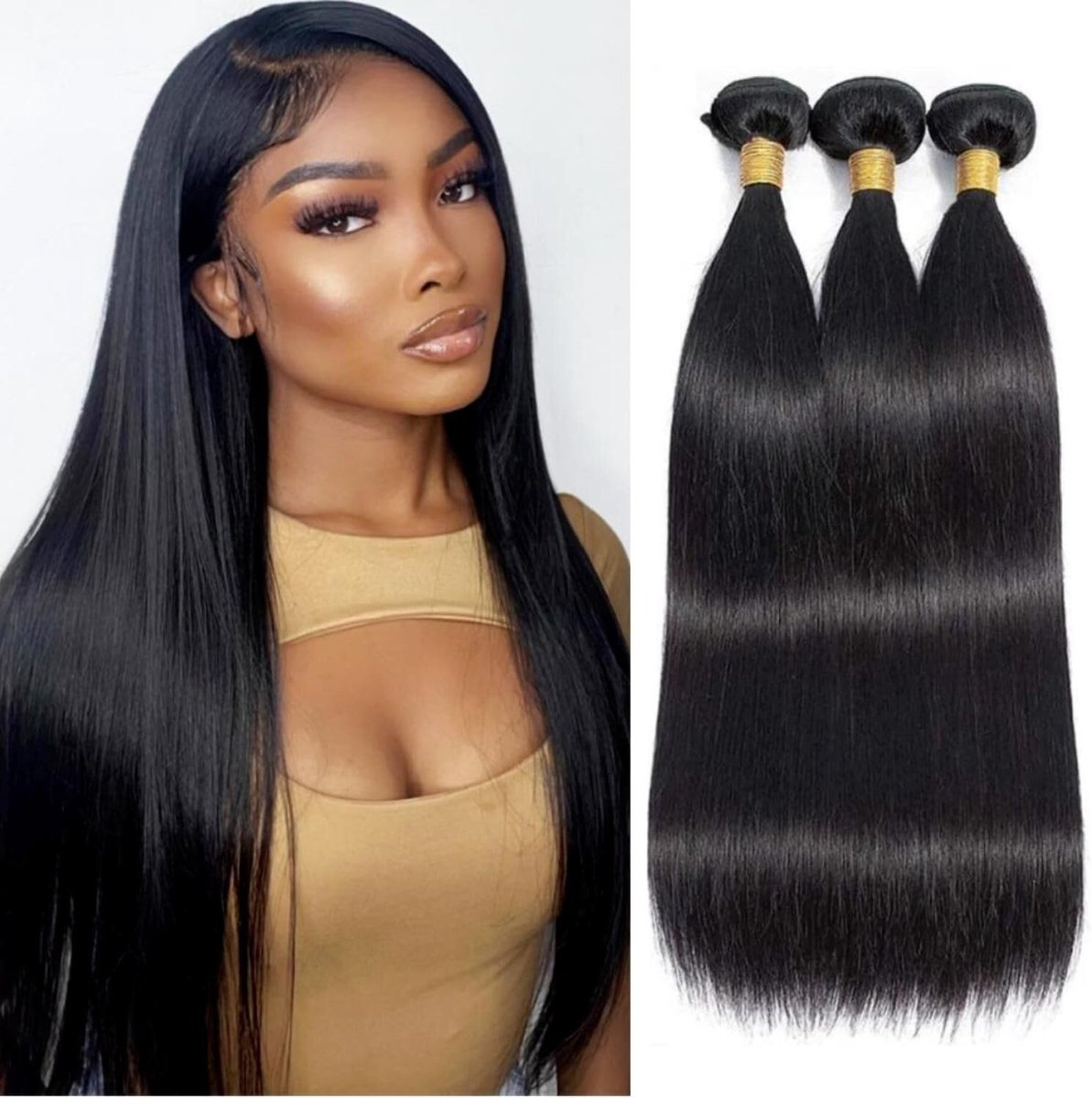 12A Human Hair Bundles 10 12 14 Duim Straight 3 Bundels Menselijk Haar 100% Onbewerkt Braziliaans Remy Virgin Hair Extensions Natuurlijk Zwart