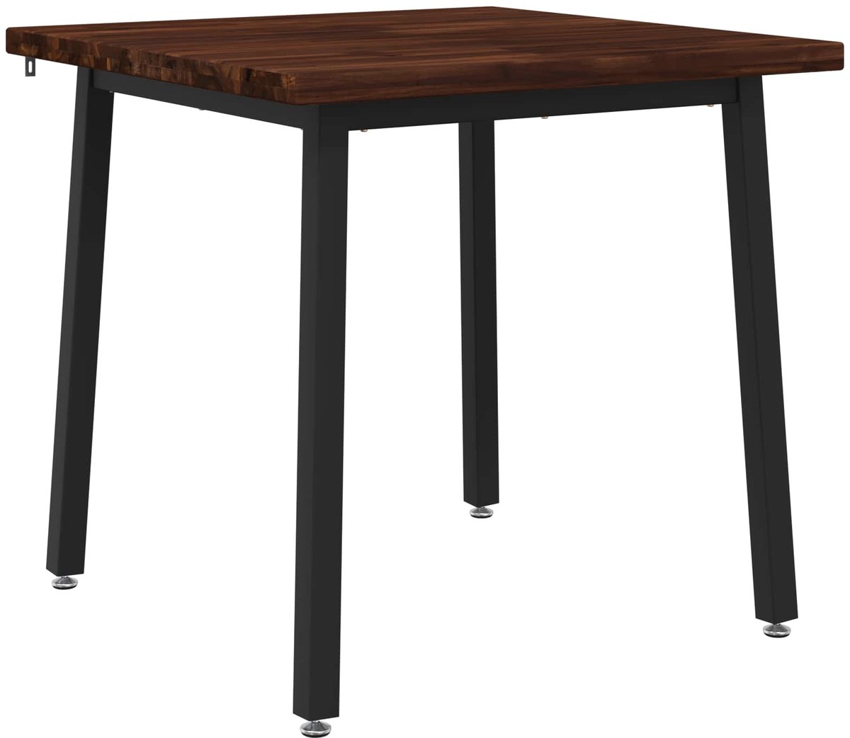 vidaXL Vierkante - Eettafel - 90 - x - 90 - x - 75 - cm - Massief - Acacia - Hout Donkerbruin en Zwart