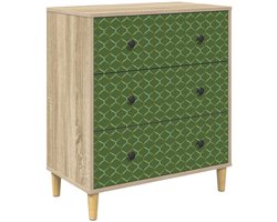 vidaXL - Ladekast - GELEEN - Smaragd - geometrische - print - 66 - x - 36,5 - x - 75 - cm