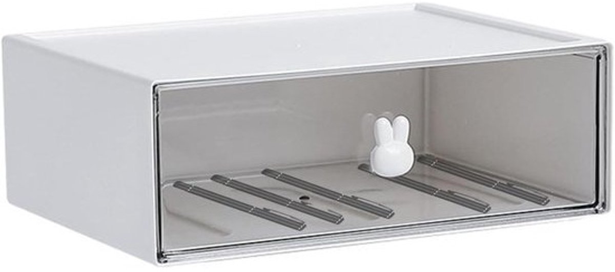 Bureau Organizer - Opbergdozen Laden - Kantoor Organiseren - Konijnendesign - 23 x 17 cm - Wit