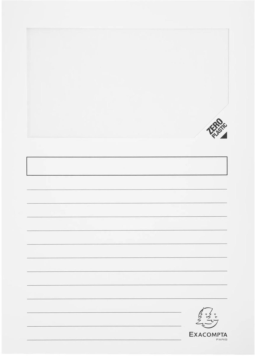 Exacompta 10x SUPER Pak van 10 venstermappen - 160g/m2 - 22x31cm - - Geassorteerd - 50450E