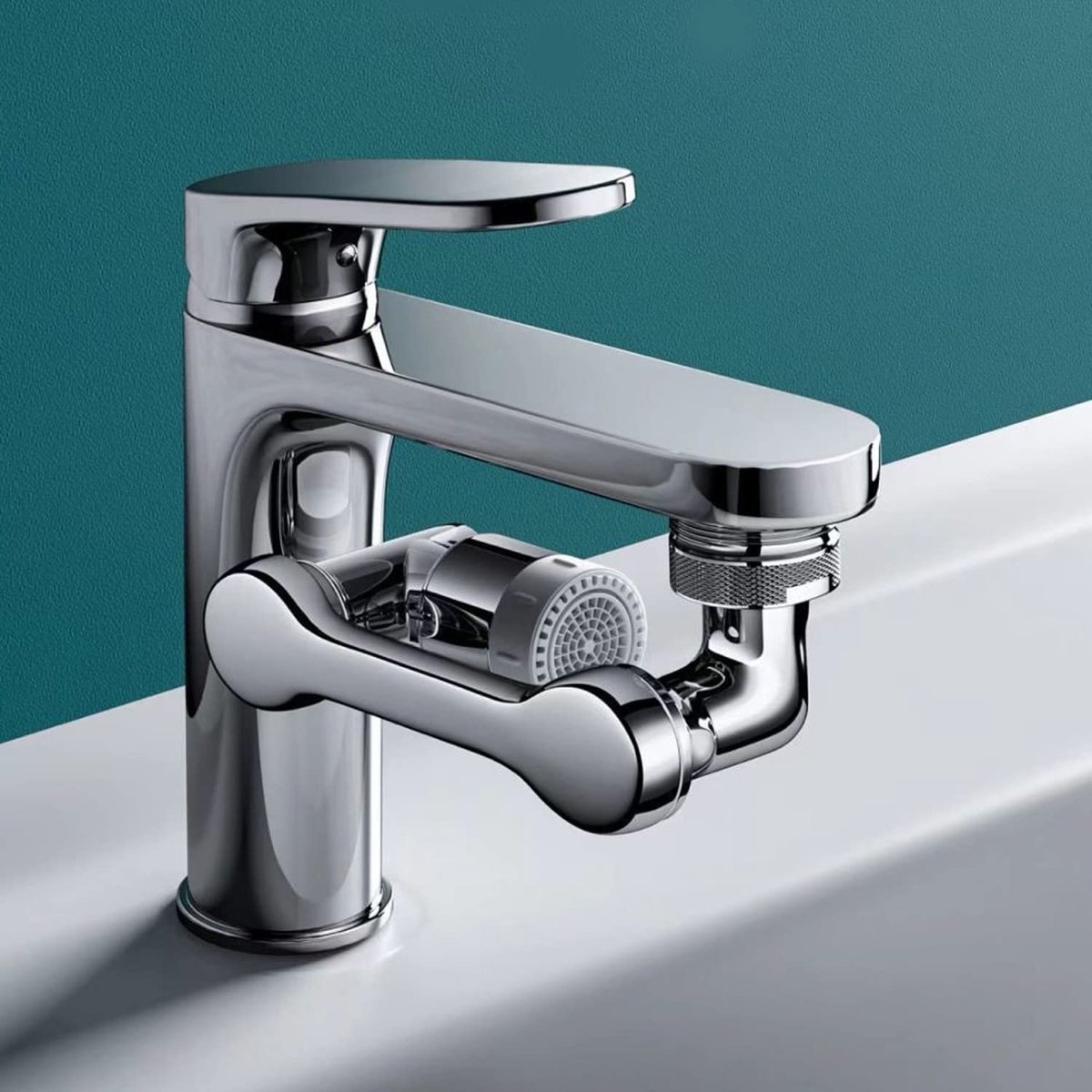 Draaibaar Keukenkraan Opzetstuk - Kraanverlenger - Met 2 Waterstraalstanden - Waterbesparend - Anti-spat - Universeel Passend