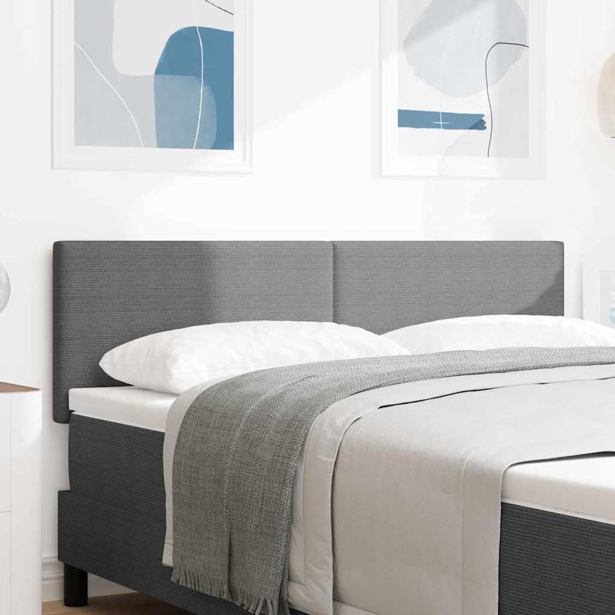 hoofdeinde, corduroy, 144 cm, in hoogte verstelbaar, modern hoofdeinde van technisch en grenenhout, schuimvulling, gemakkelijk schoon te maken