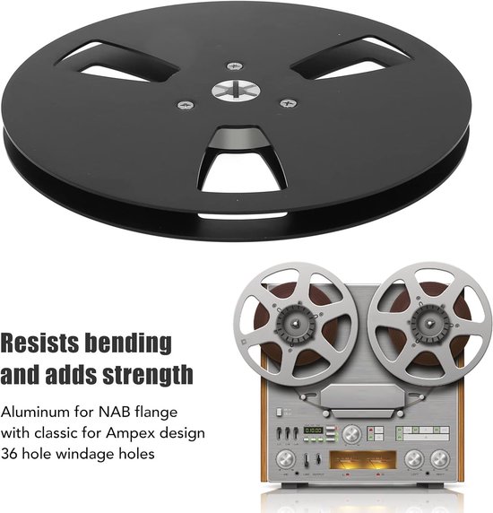 Lege 1/4 7 Inch Tape Reel, Universele Aluminium en Plastic Opname Spoel, Compacte Open Reel Take-up Reel voor NAB, Zwart en Duurzaam — afbeelding 2