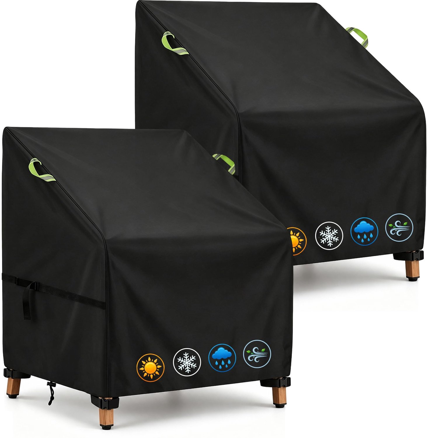 Famanu Tuinstoelhoezen set van 2 stuks, afdekhoezen voor tuinmeubelen, 85 x 80 x 60/90 cm, waterdicht en weerbestendig, perfect voor het beschermen van je meubels tegen alle elementen wit
