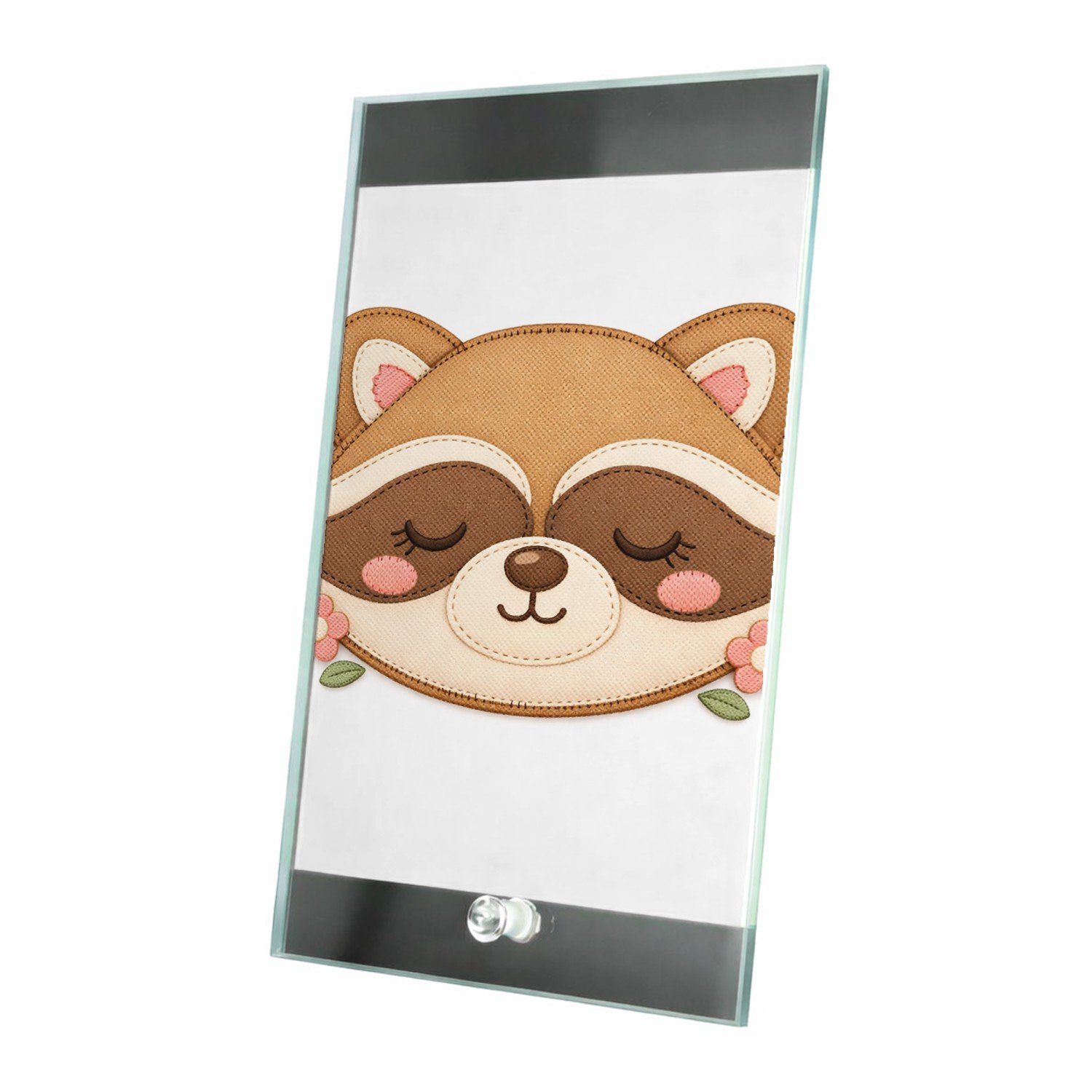 Mr Cadeautjes Glasframe 15 x 23 - design Rond slaapvriendje met bosdier | cadeau Wit