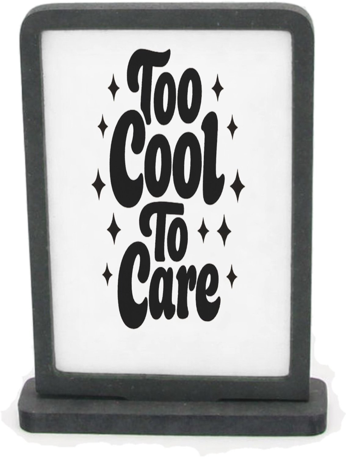 Mr Cadeautjes Houten fotolijst rechthoek met MDF inleg - design Grote retro tekst met speelse symmetrische sterren rond een | cadeau Wit