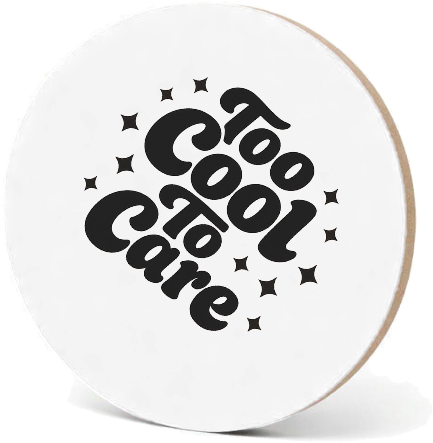 Mr Cadeautjes MDF fotolijst - design Grote retro tekst met speelse symmetrische sterren rond een | cadeau Wit