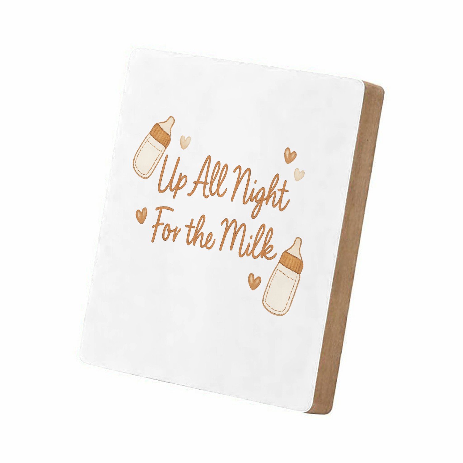 Mr Cadeautjes MDF staande fotolijst 15,2 x 15,2 - design Een zachte, grappige slogan rond slaapgebrek in een vergelij | cadeau Wit