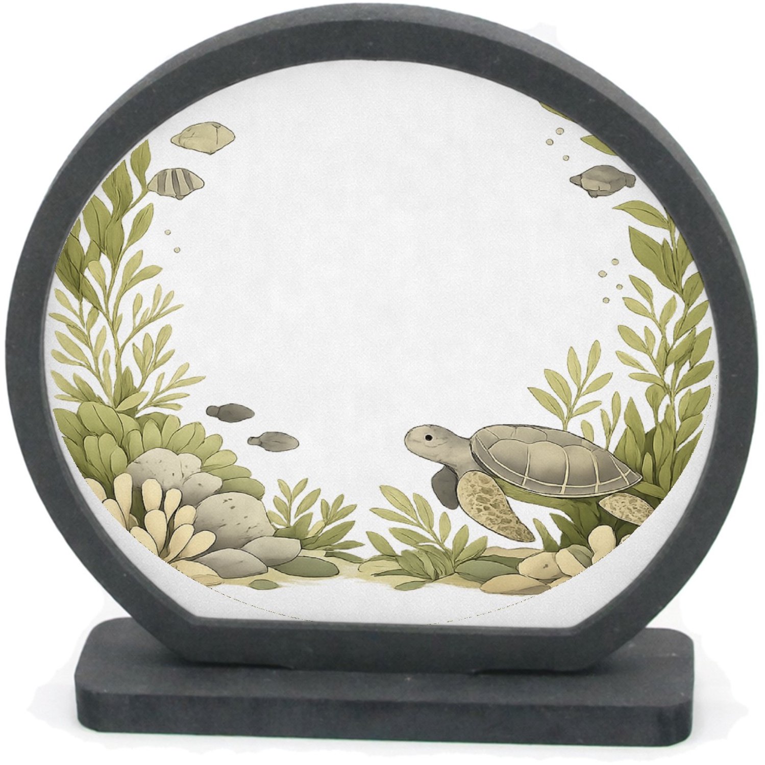 Mr Cadeautjes Houten fotolijst rond met MDF inleg - design Onderwater-omlijsting met luchtige kern | cadeau Wit