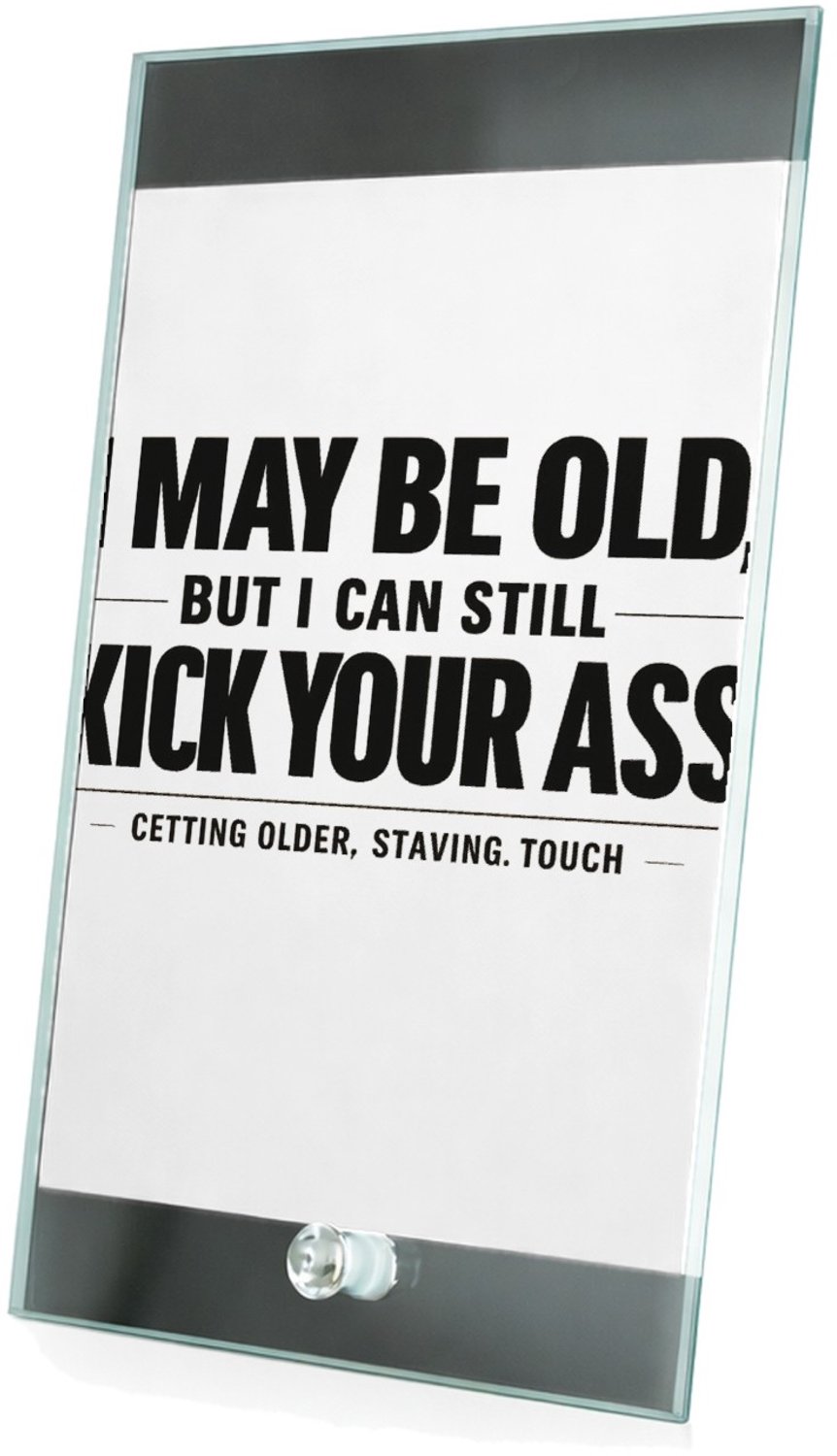 Mr Cadeautjes Glasframe 15 x 23 - design Minimalistische verjaardagsstatement met zelfspot over energ | cadeau Wit