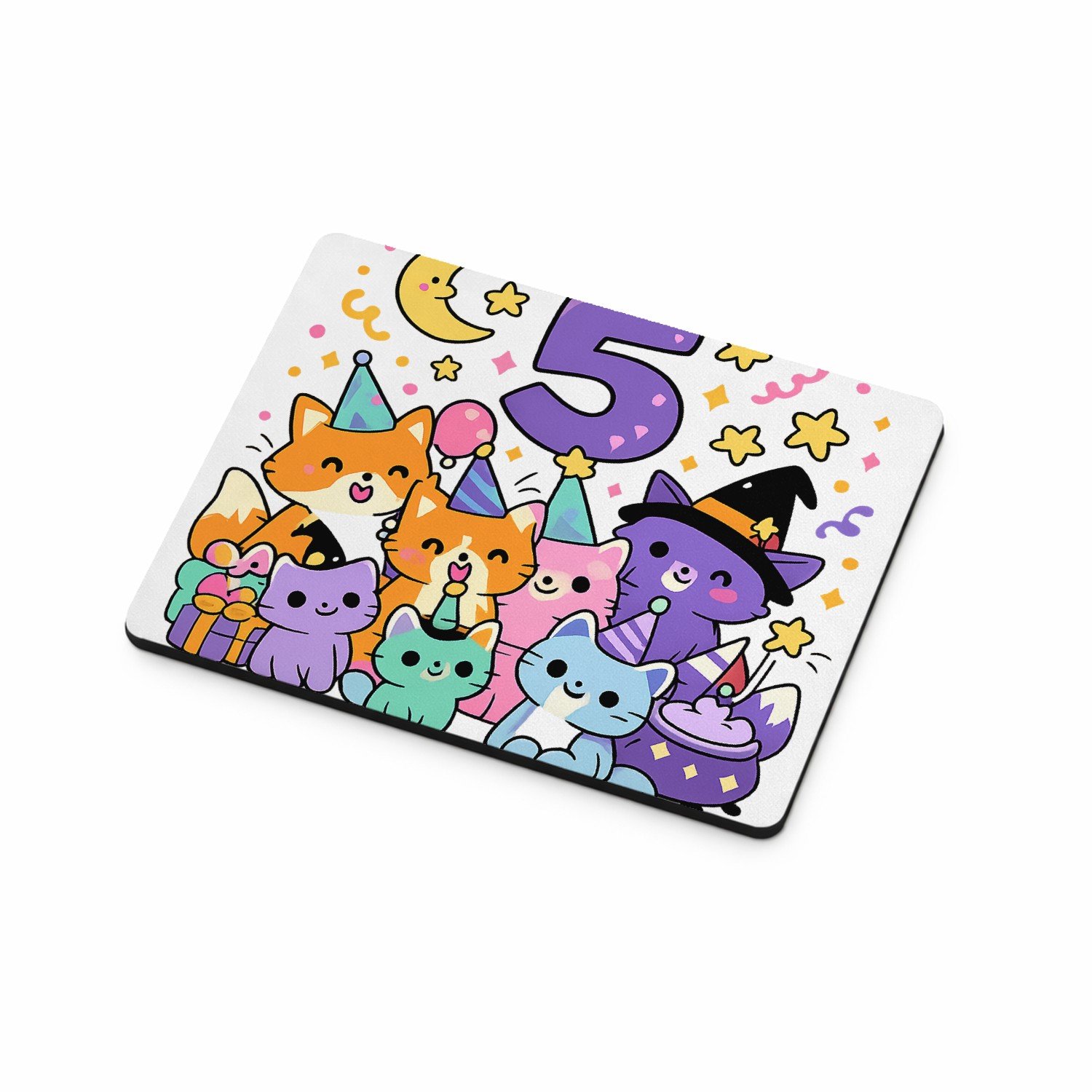 Mr Cadeautjes MDF magnetische fotolijst 9 x 7 - design Magische verjaardagsprint met een groep dieren in een fantas | cadeau Wit