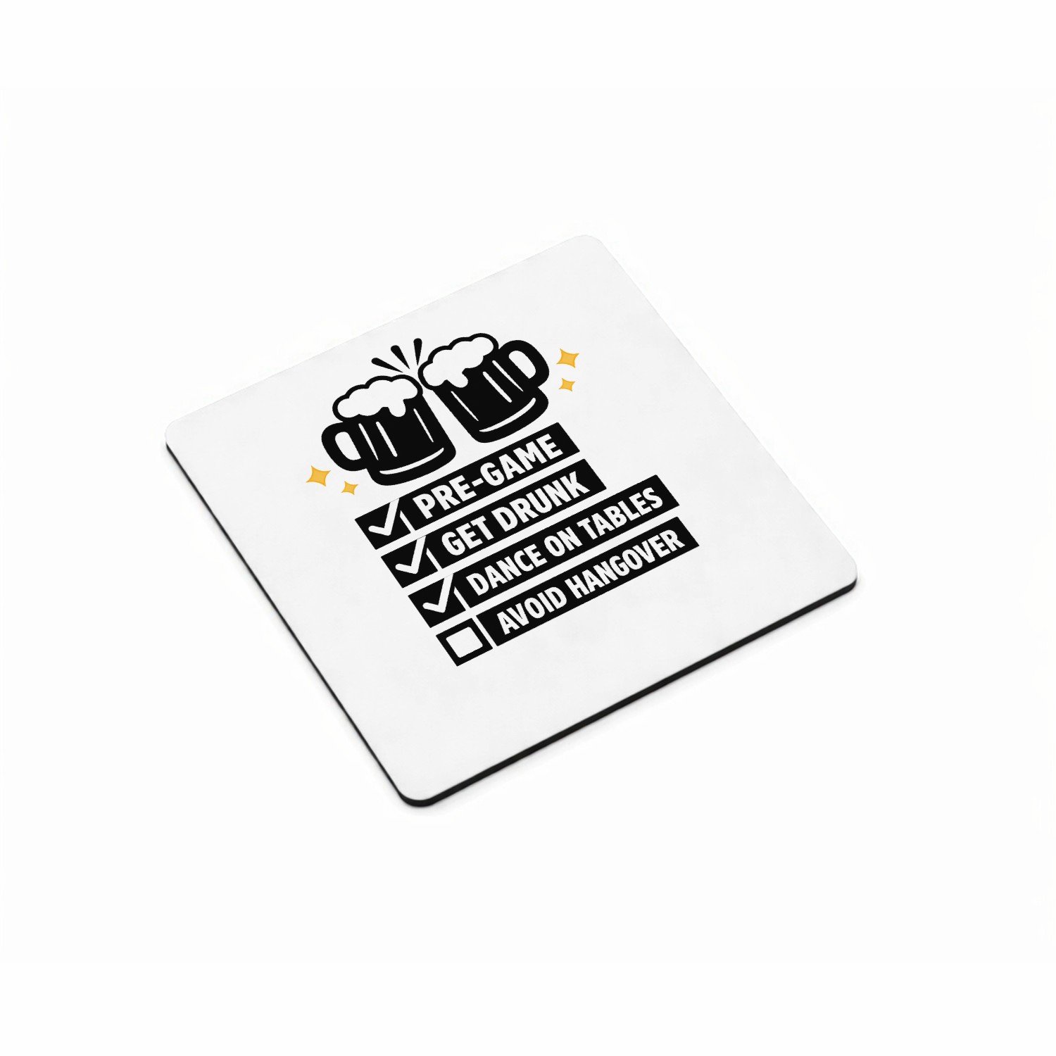 Mr Cadeautjes MDF magnetische fotolijst vierkant 9,5 - design Minimalistische checklist-print voor een vriendendag met een | cadeau Wit