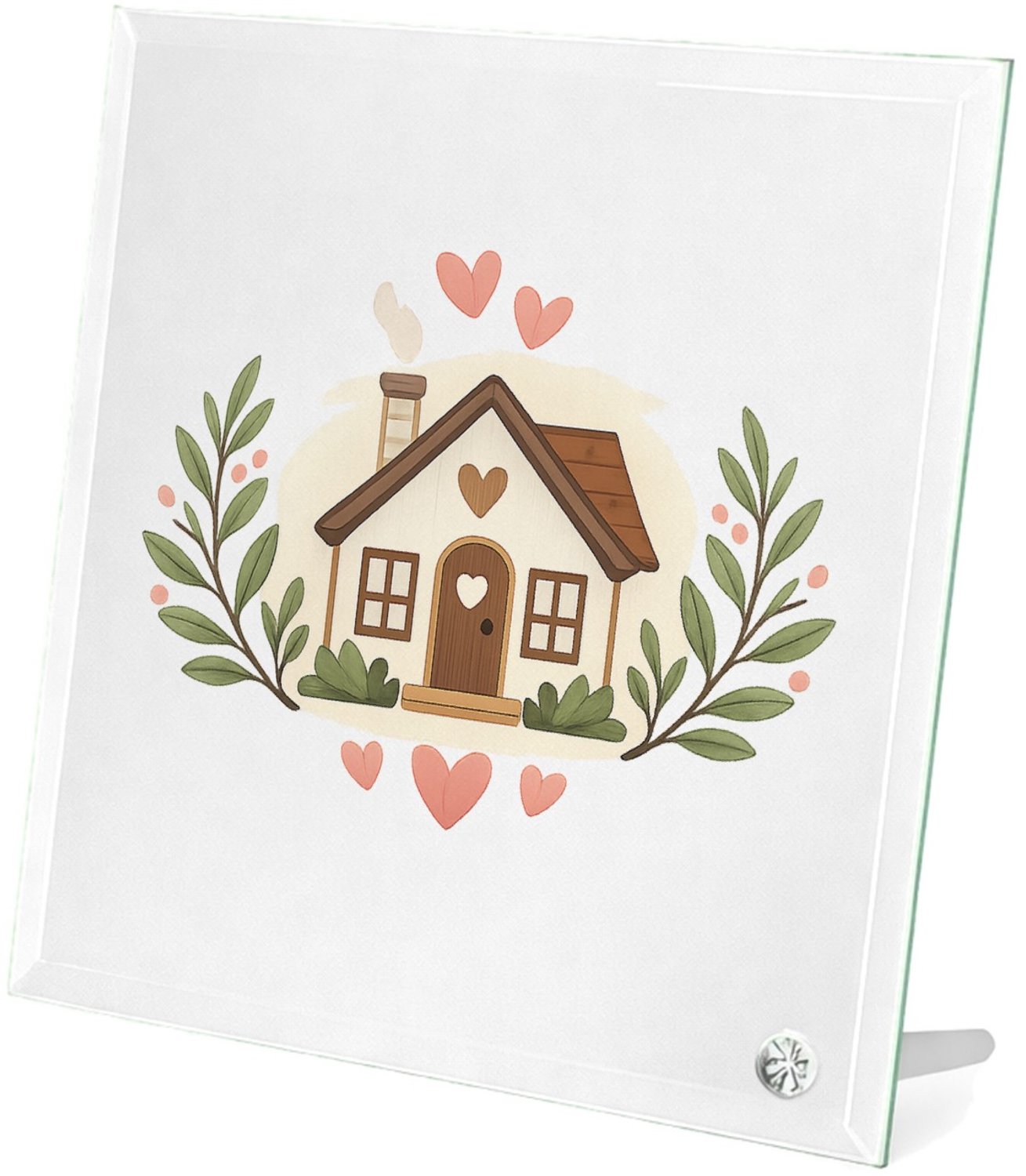 Mr Cadeautjes Glasframe 20 x 20 - design Gezellige keukenposter met liefdevolle huiselijke boodschap | cadeau Wit