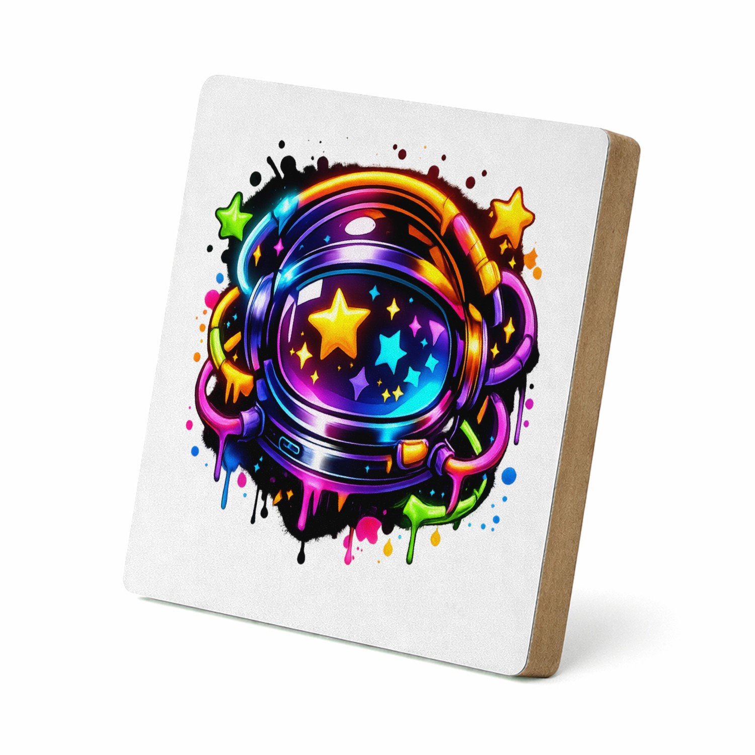 Mr Cadeautjes MDF staande fotolijst 15,2 x 15,2 - design Glow-tech drinkdesign voor jongeren | cadeau Wit