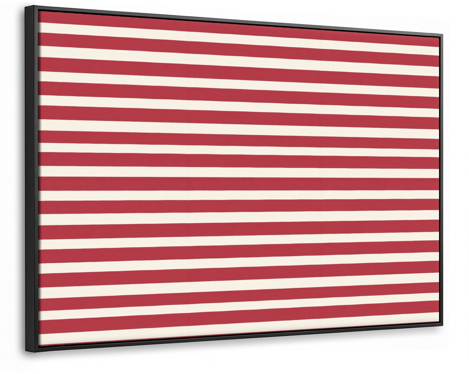 Canvas Schilderij met Baklijst XXL Canvas Schilderij met Baklijst 120x80cm - Strepen - Patroon - Rood - Muurdecoratie woonkamer - Slaapkamer decoratie - Kamer accessoires - Schilderijen op canvas met lijst groot