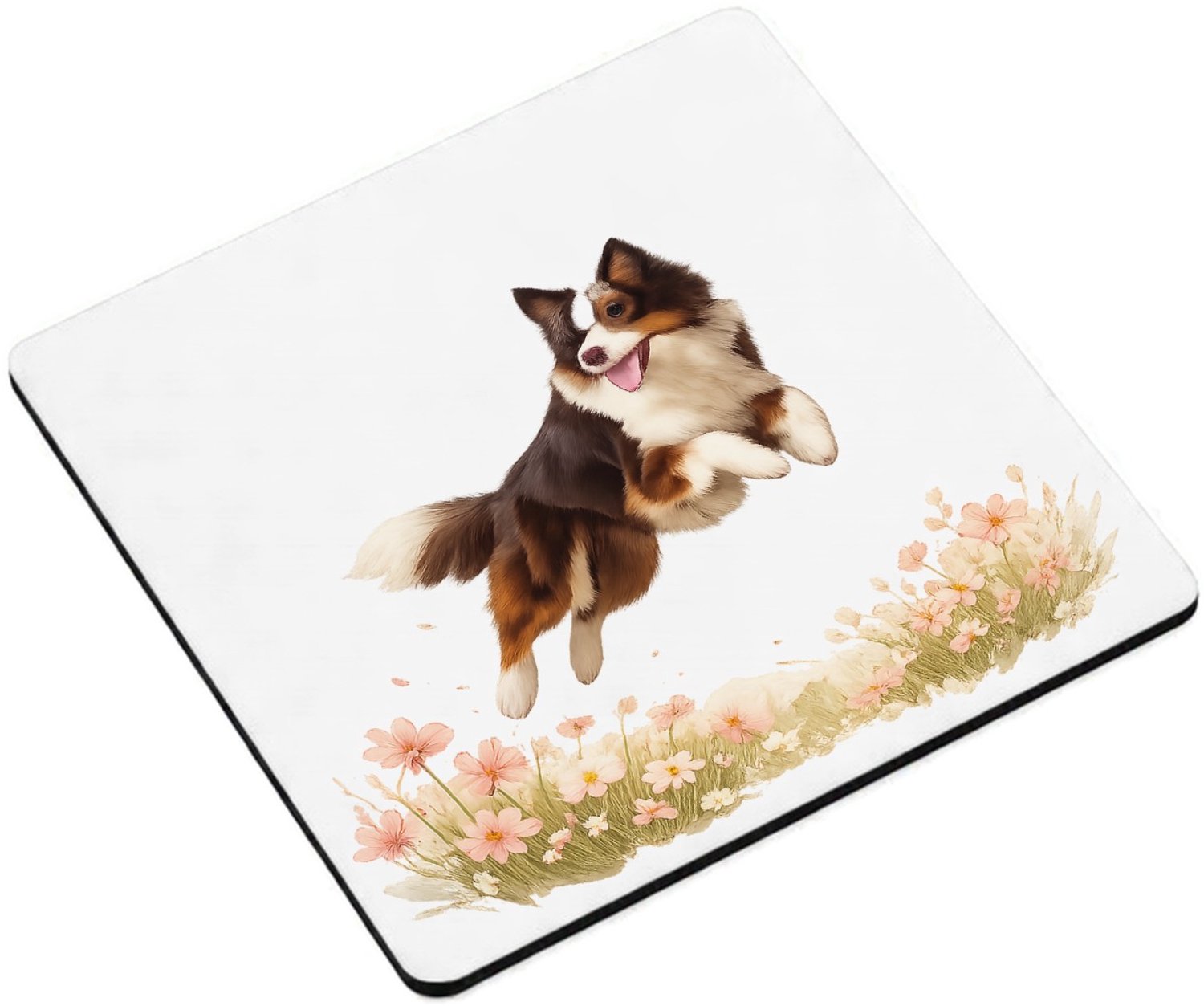 Mr Cadeautjes MDF magnetische fotolijst vierkant 9,5 - design Een krachtige, dromerige dierenprint met één hoofdfiguur in | cadeau Wit