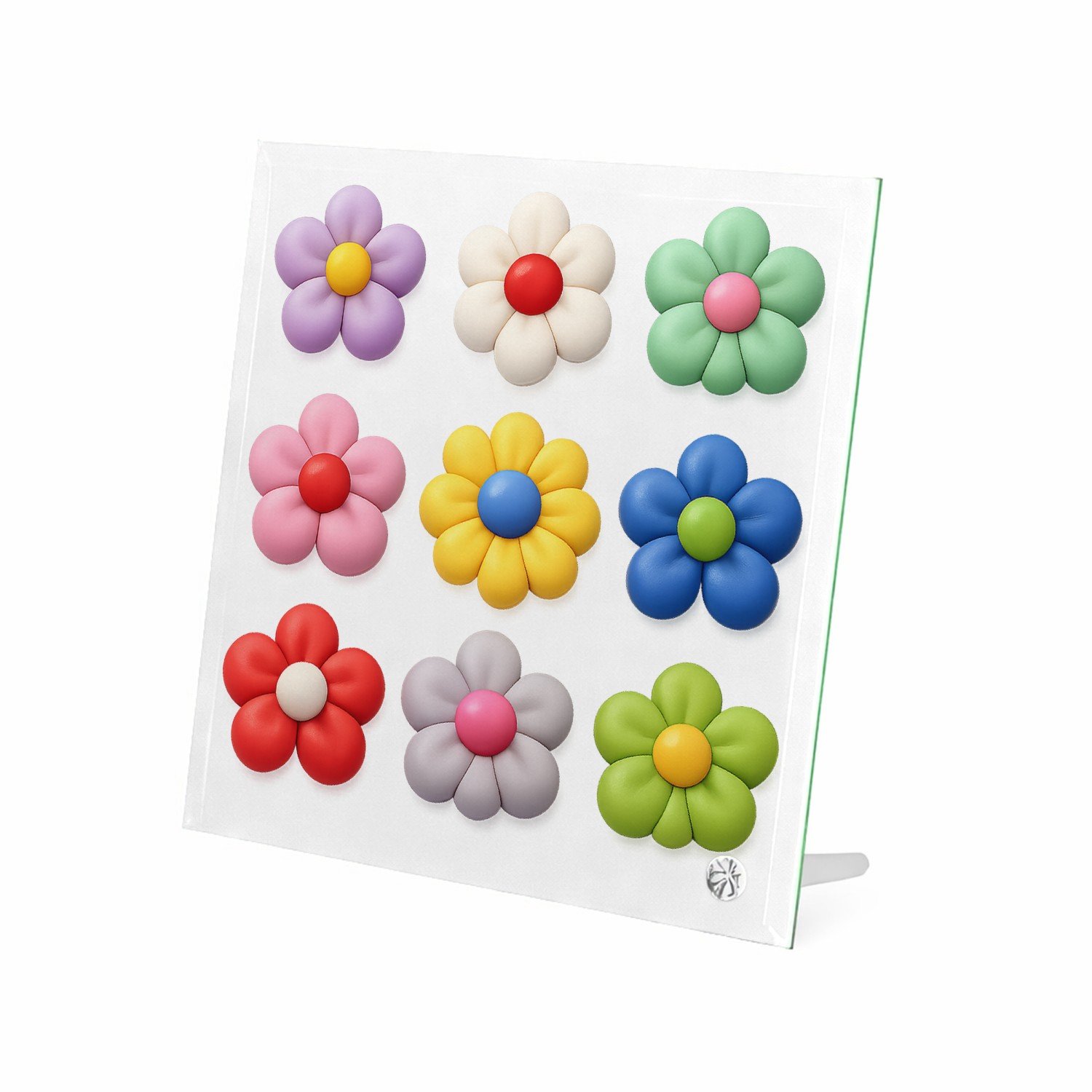 Mr Cadeautjes Glasframe 20 x 20 - design Een reeks speelse fruitvormen met verschillende texturen, ne | cadeau Wit