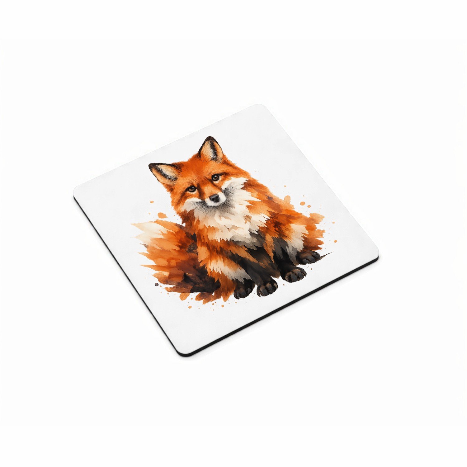 Mr Cadeautjes MDF magnetische fotolijst vierkant 9,5 - design Een groot, sfeervol bosdier met verfspatten en veel witruimt | cadeau