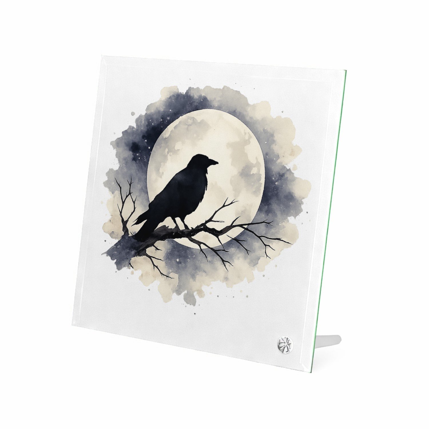 Mr Cadeautjes Glasframe 20 x 20 - design Een stille nacht met een andere dierfiguur en een vergelijkb | cadeau Wit