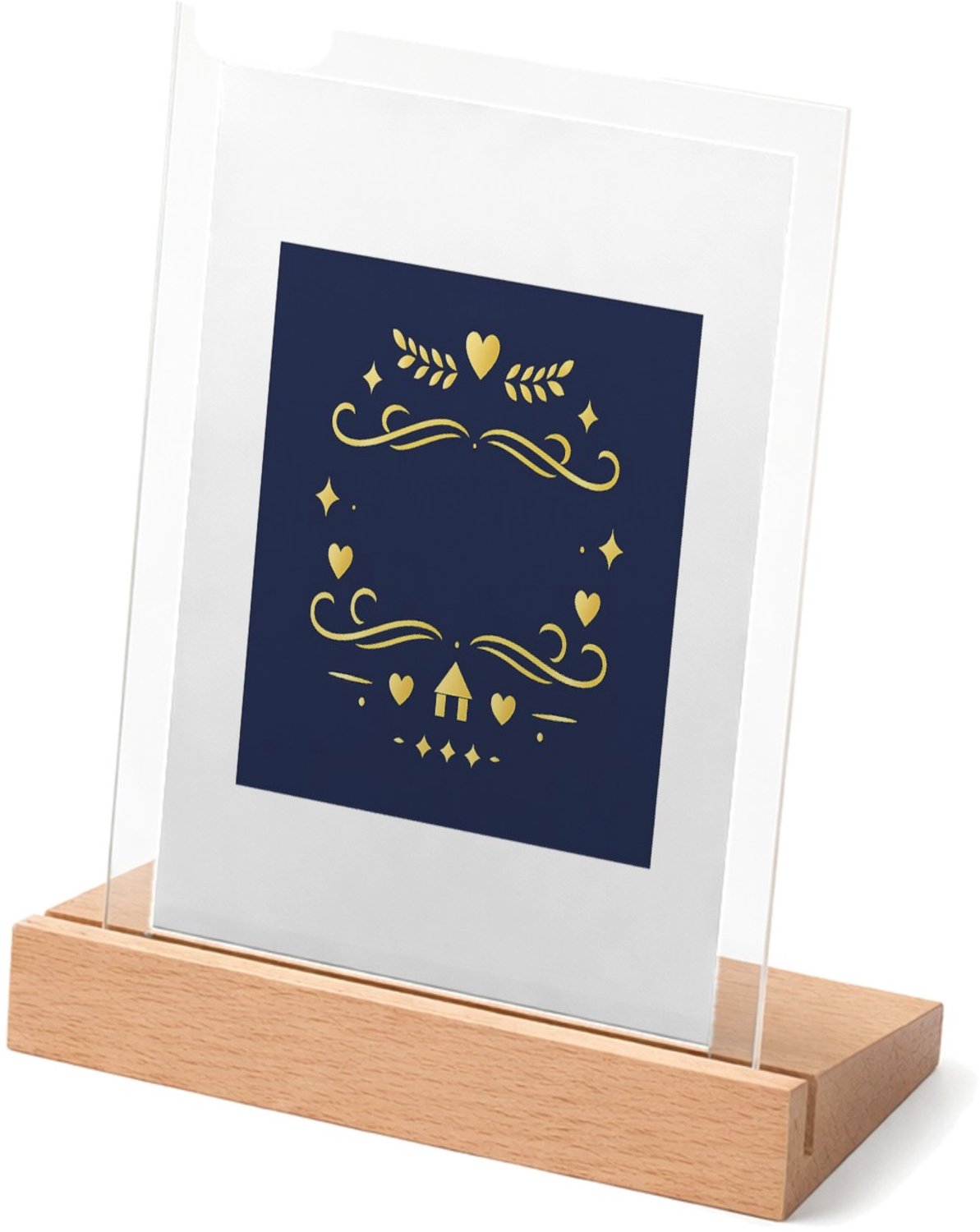 Mr Cadeautjes Glasframe met vaste tekst - design Een elegant cadeau-ontwerp met een warme familieboodschap en | cadeau Wit