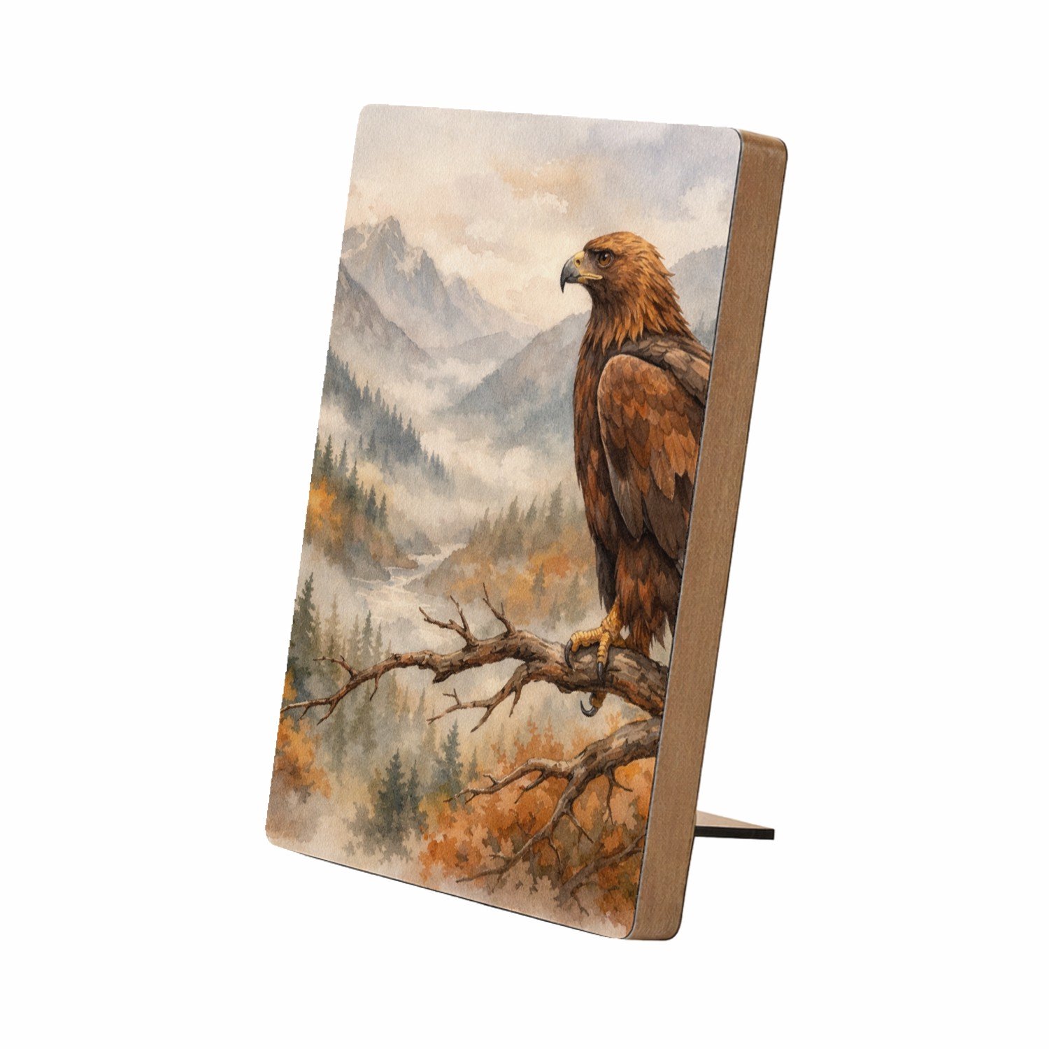 Mr Cadeautjes Glasframe/MDF 12,7 x 17,8 - design Een decoratieve seizoensscène met een herkenbaar wilddier en | cadeau Wit