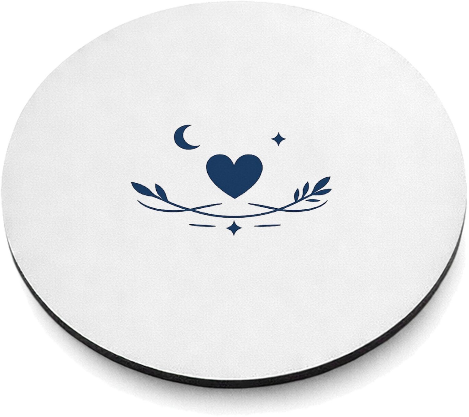 Mr Cadeautjes MDF magnetische fotolijst rond Ø 9,5 - design Een compacte waarderingsprint voor een zorg- of onderwijsfig | cadeau Wit