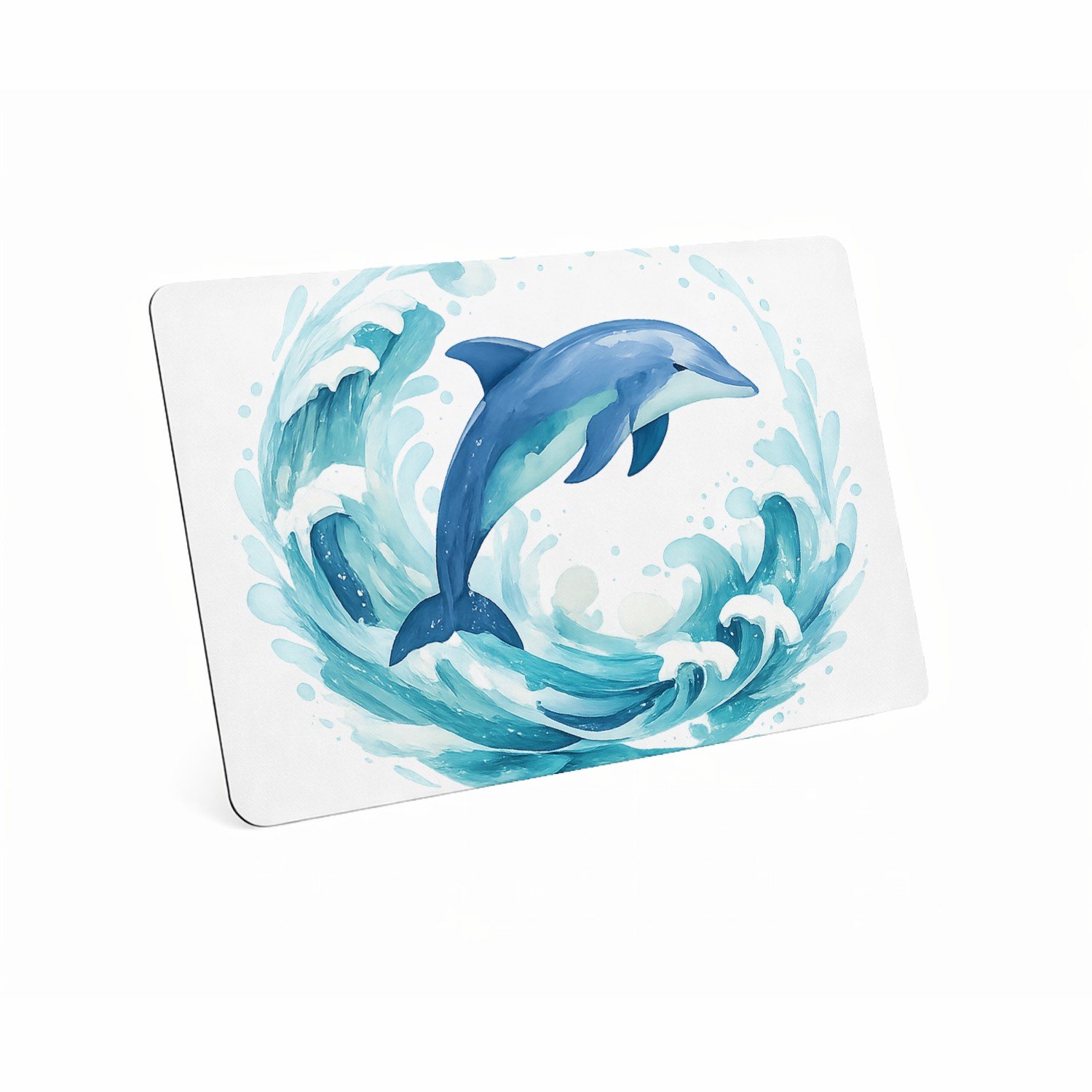 Mr Cadeautjes MDF magnetische fotolijst 28 x 19 - design Een cirkelvormige waterwerveling rond een springende zeeschi | cadeau Wit