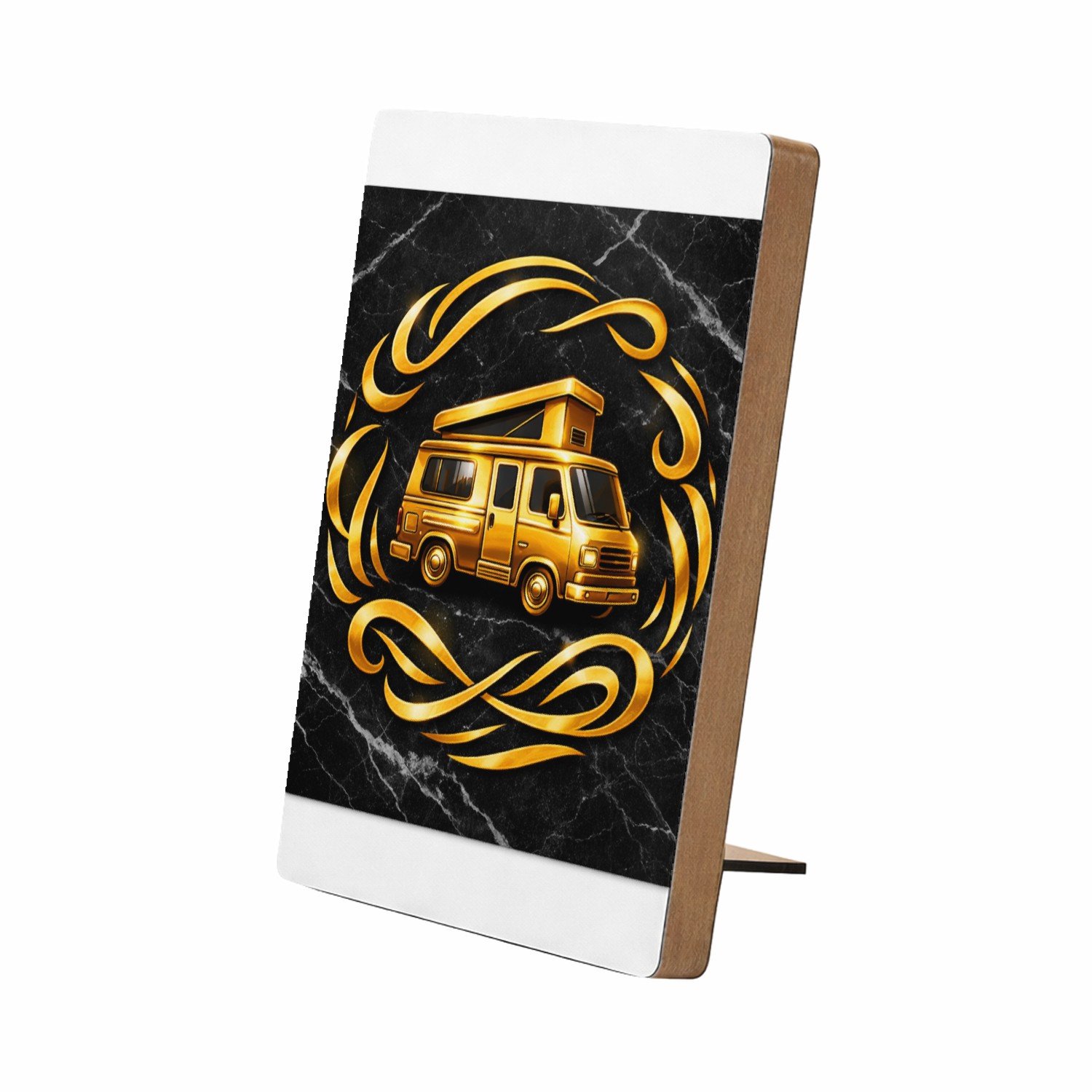Mr Cadeautjes Glasframe/MDF 12,7 x 17,8 - design Een speelse motivatieprint met een donkere achtergrond en ee | cadeau Wit