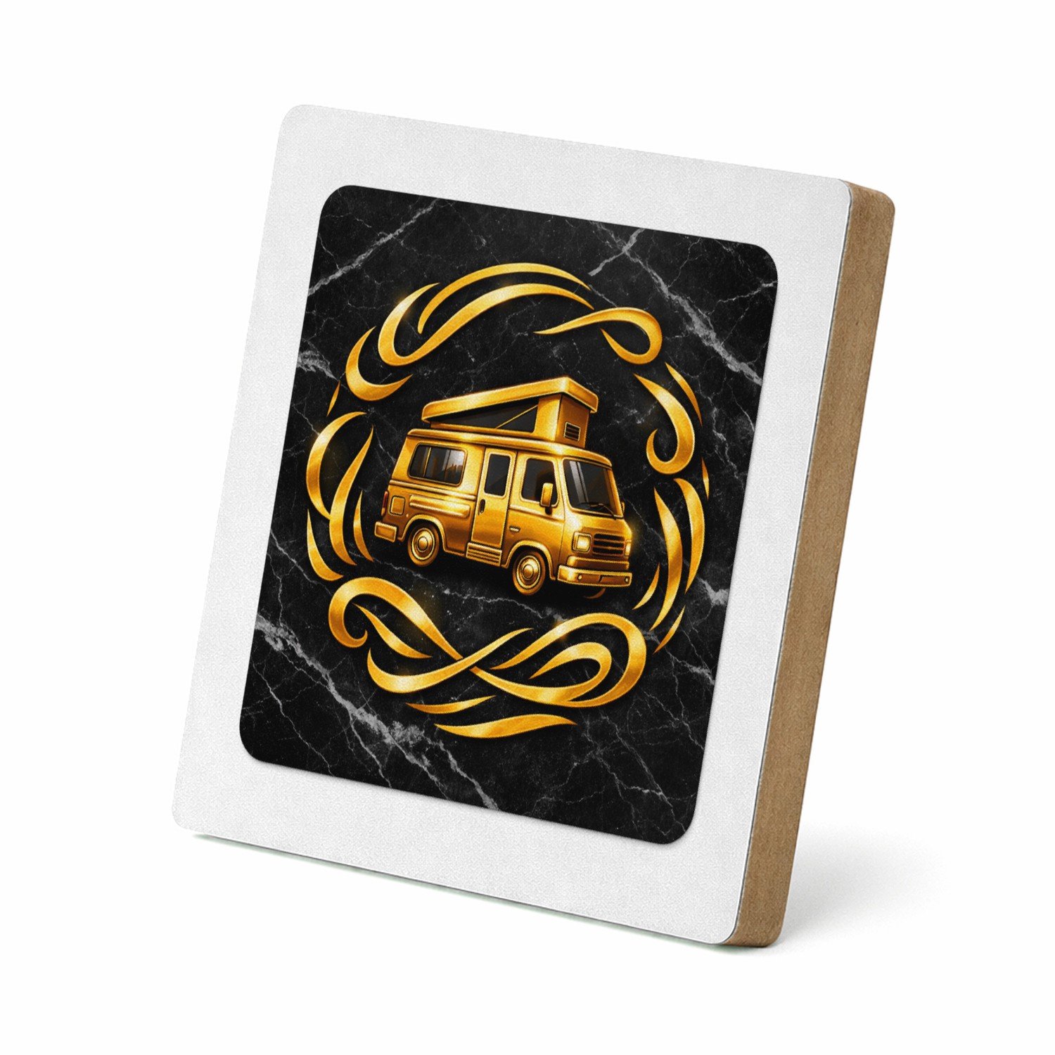 Mr Cadeautjes MDF staande fotolijst 15,2 x 15,2 - design Een speelse motivatieprint met een donkere achtergrond en ee | cadeau Wit