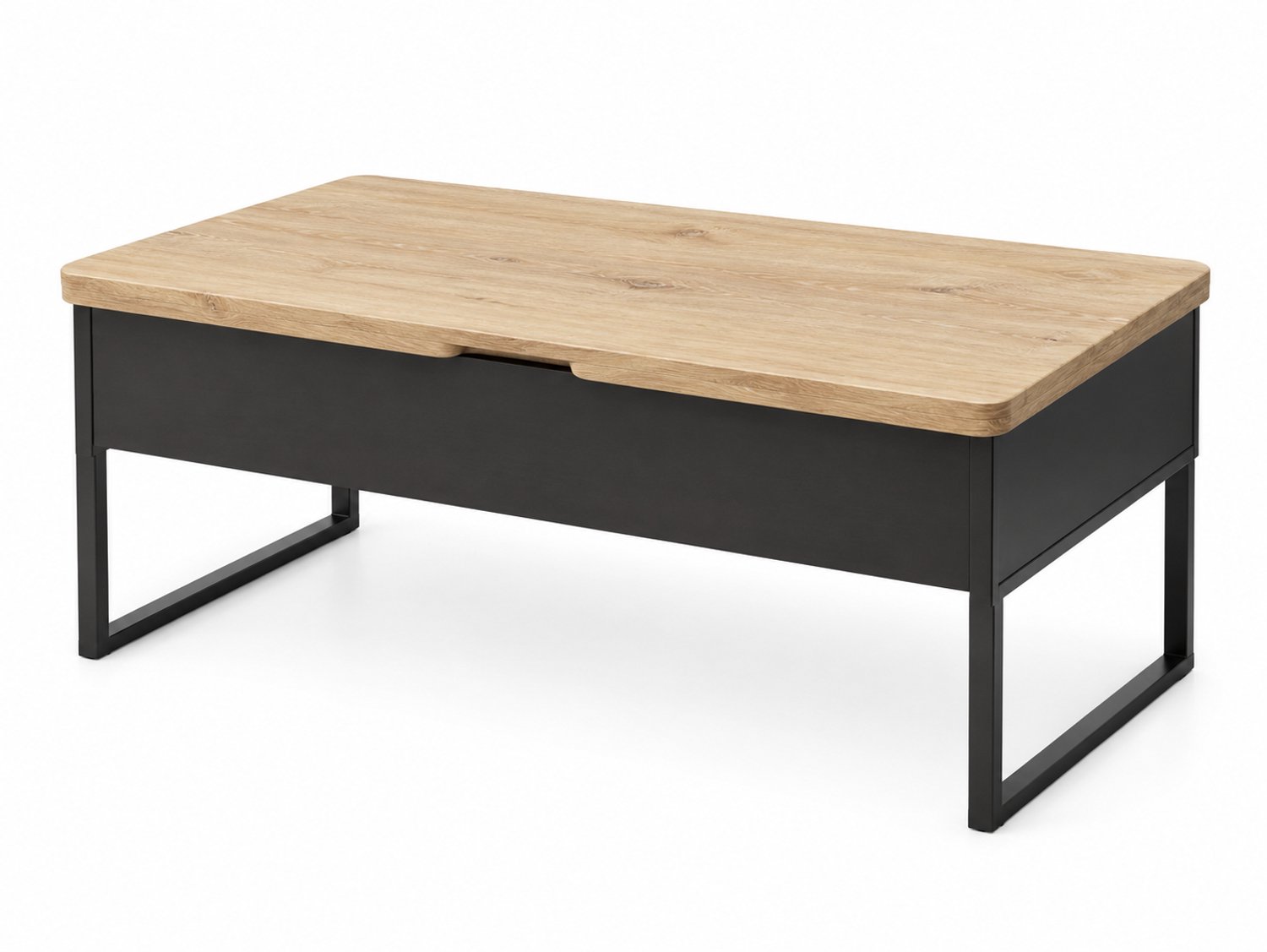 Mura Logistiek Mura Salontafel - Bijzettafel - Koffietafel - Coffee Table - Koffietafel - Optilbaar/Opklapbaar Blad - Hout - Metaal - Zwart Bruin