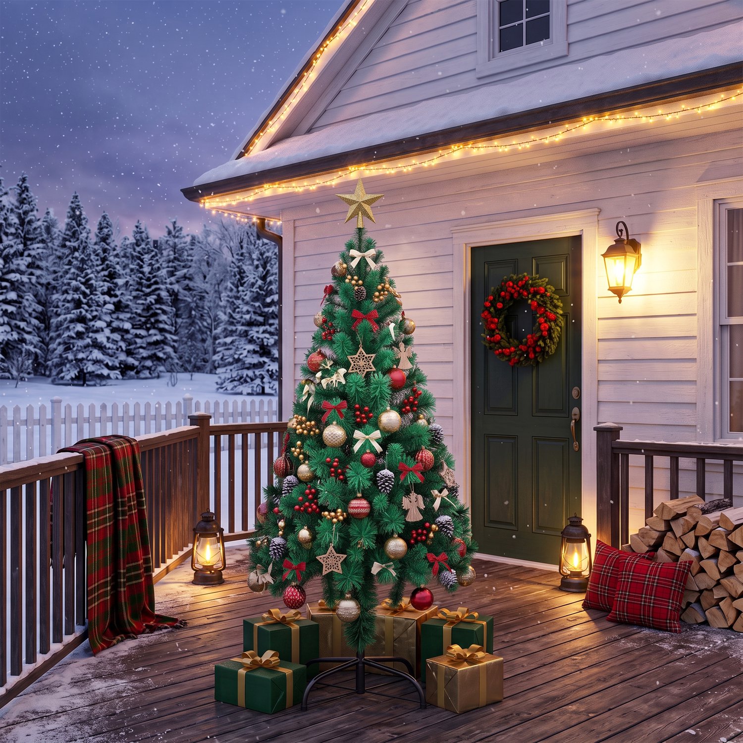 Kerstboom – 180cm Kunstkerstboom – Groen PVC met standaard – foto 6