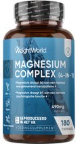 WeightWorld Magnesium Complex - 1700 mg - Magnesium Bisglycinaat, Citraat, Malaat & Tauraat - 3 maanden voorraad