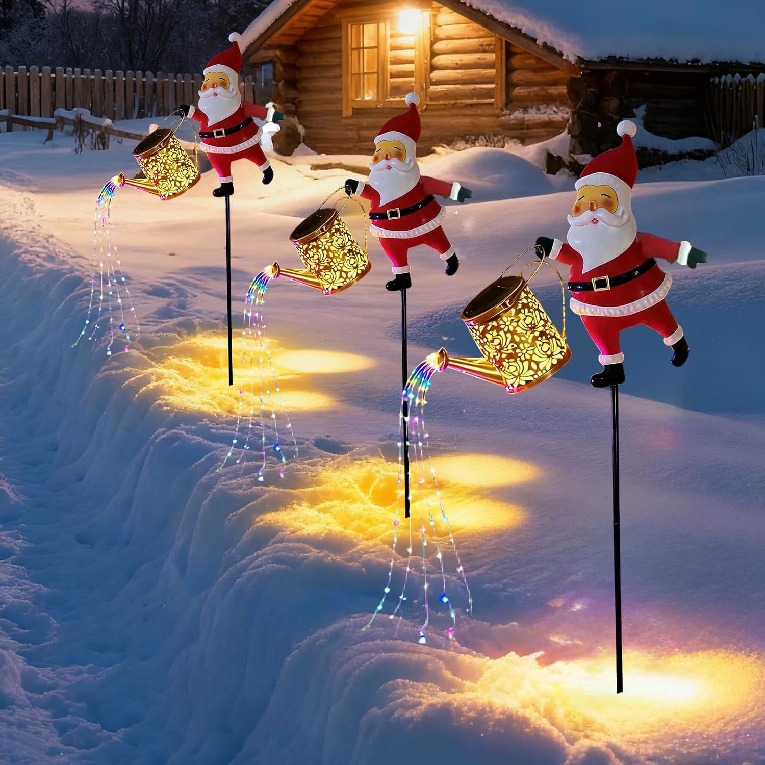 Kerst Tuinverlichting - LED Grondspot Buiten - Zonnelampen - Regenbestendig - voor Kerstversiering Buitenshuis - 83cm – foto 3