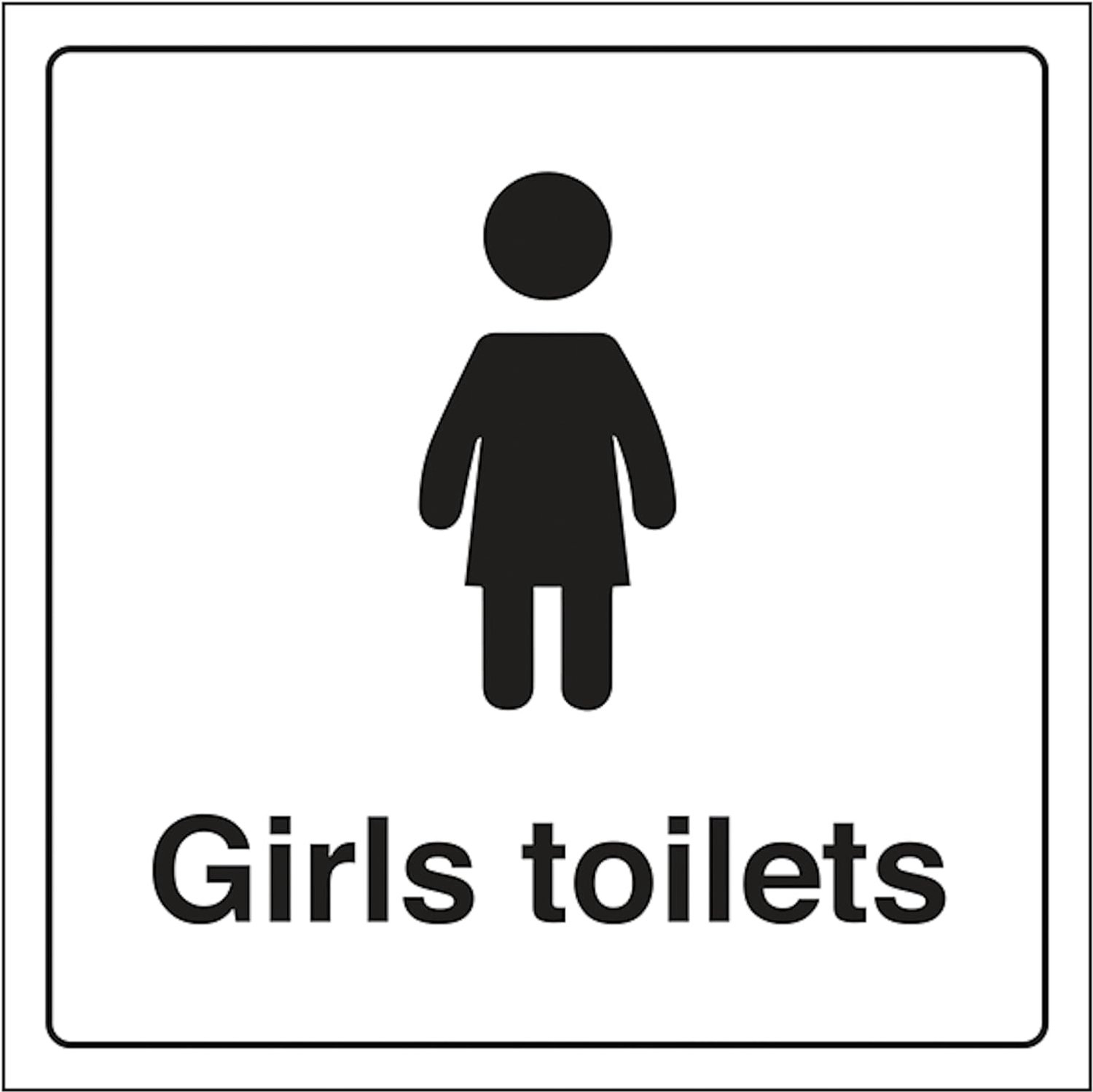 Toilettenbord meisjes 150 x 150 mm - 3mm geborsteld aluminium composiet - duidelijke communicatie - veilig gebruik - m-winkel