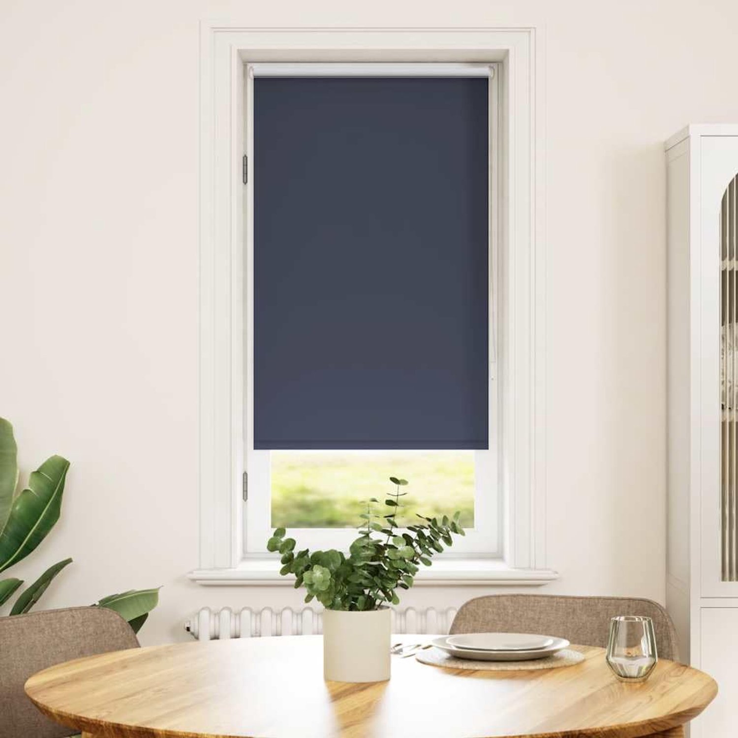 Rolgordijn ondoorzichtig 120x200 cm - thermisch gecoate zilveren achterkant - kettingbediening - m-winkel